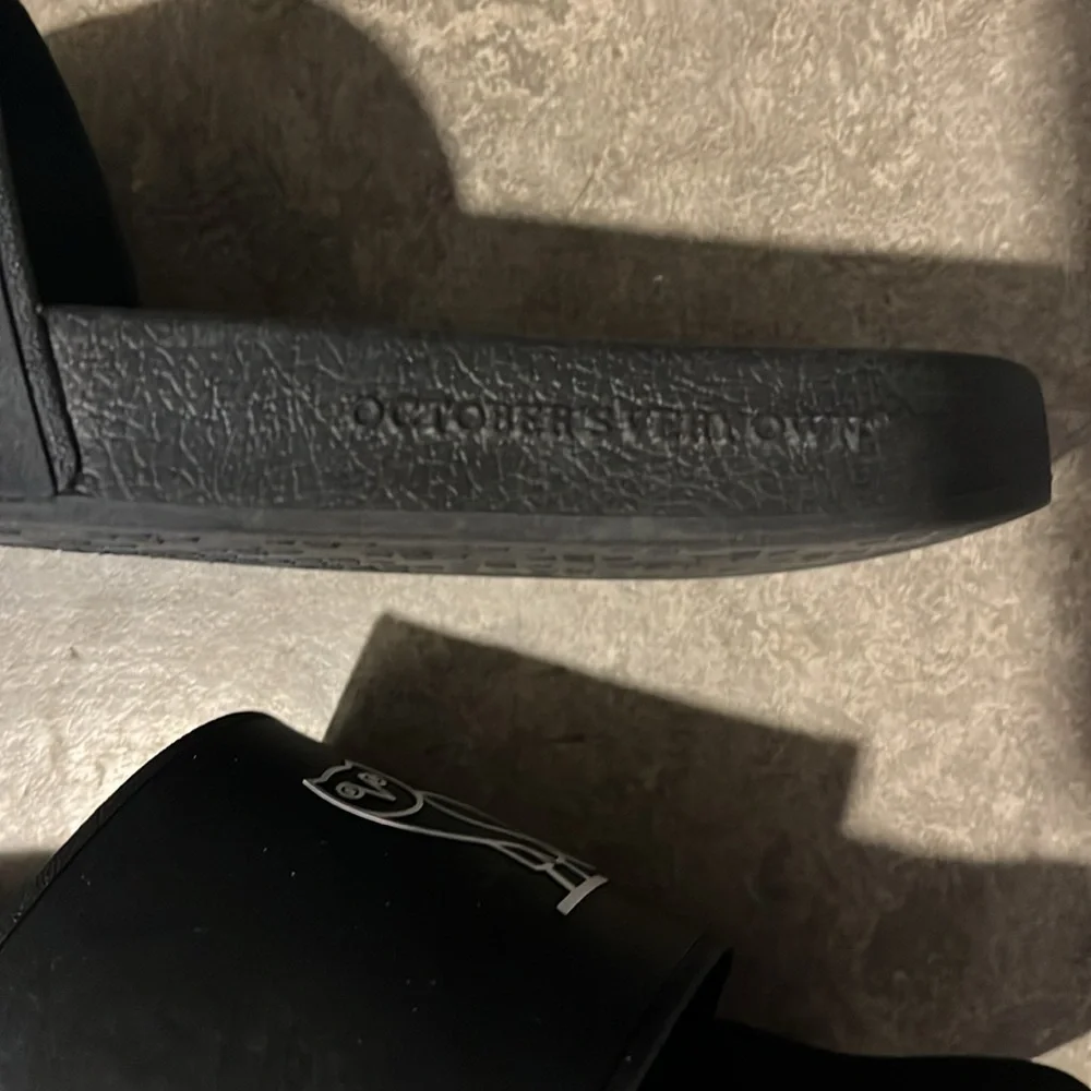 OVO October's Very Own Slides Black (White Owl) Size 9